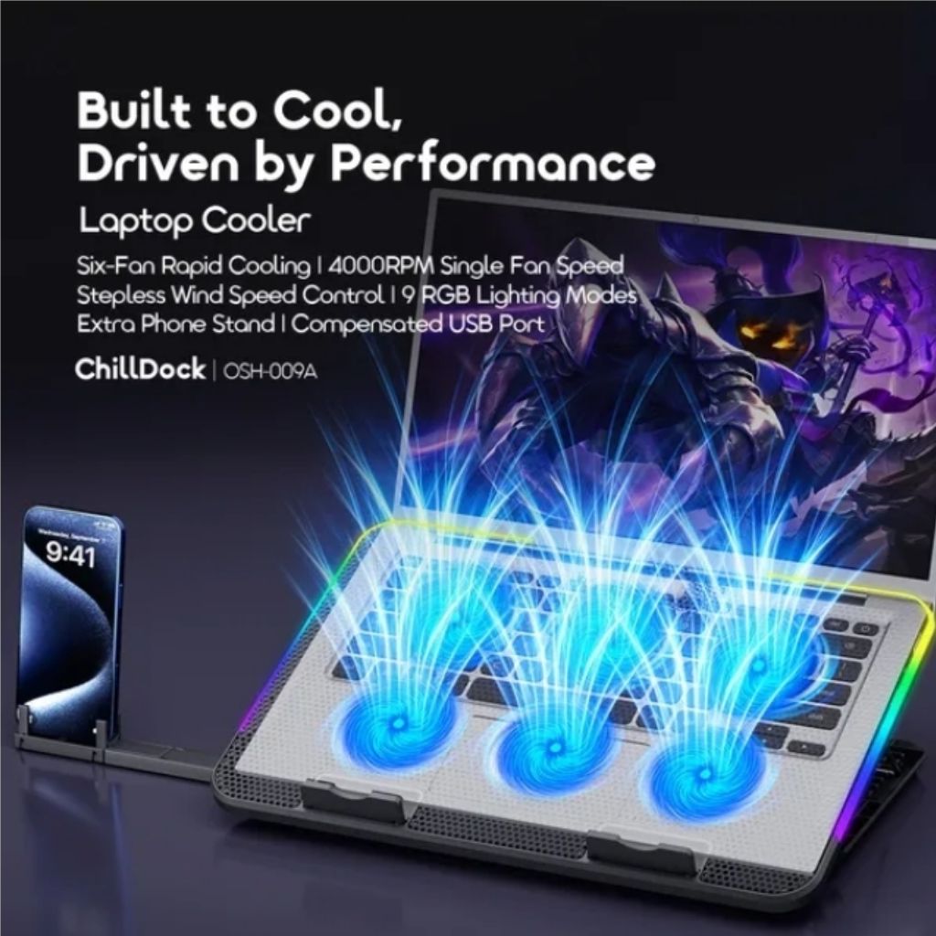 TJM Oraimo ChillDock Dual USB Ports Laptop Cooler