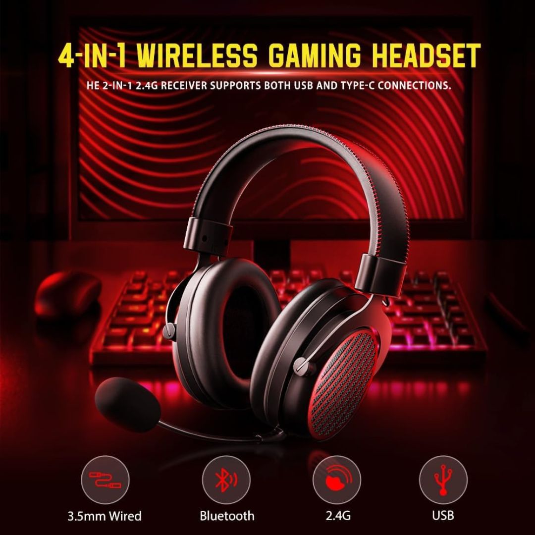 TJM Redragon LUNA H540 Pro Wireless Headset - Black