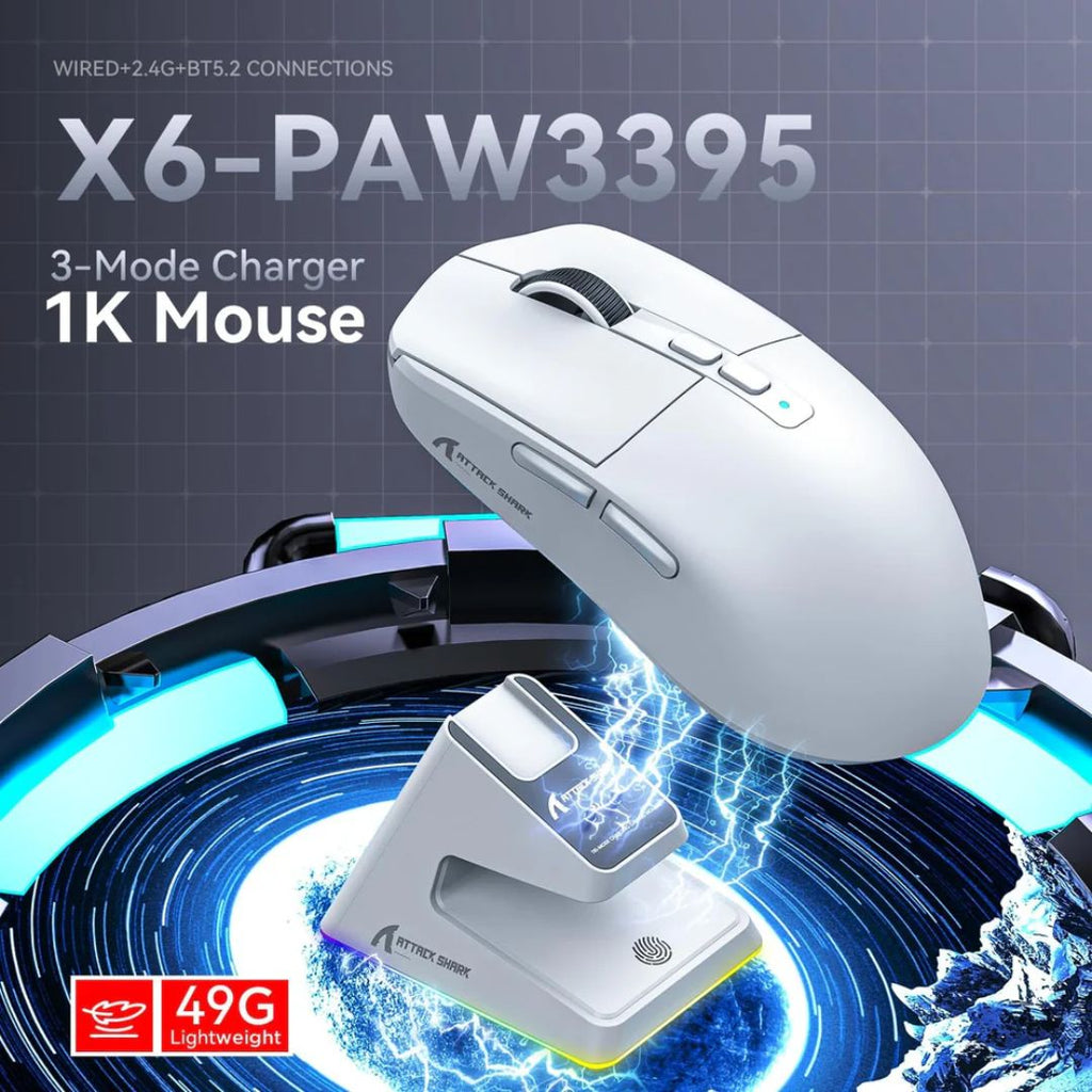 TJM ATTACK SHARK X6  Wireless Gaming Mouse - White