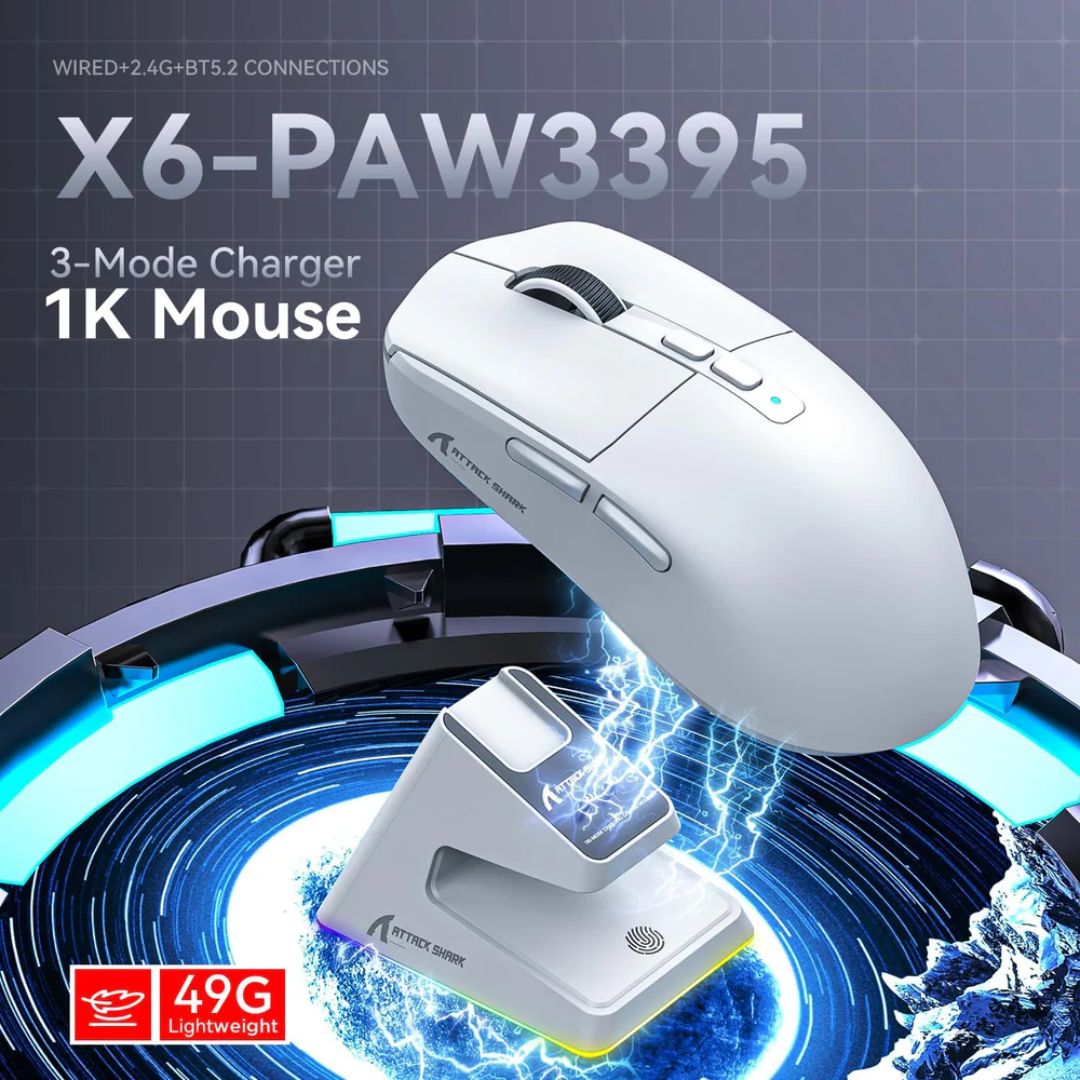 TJM ATTACK SHARK X6  Wireless Gaming Mouse - White