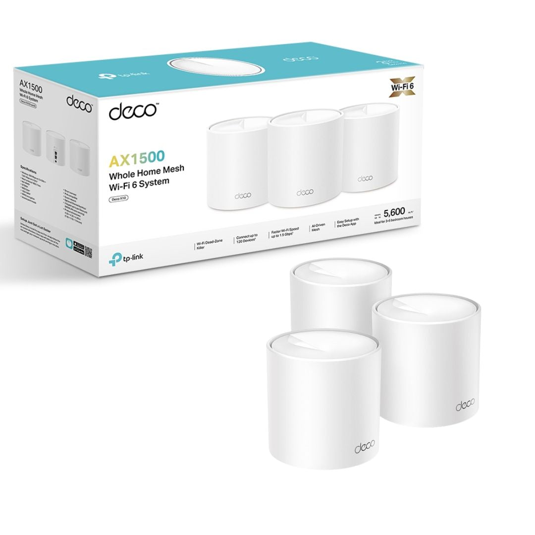 TJM TP-Link Deco X10 AX1500 Whole Home Mesh Wi-Fi 6 System 3-Pack