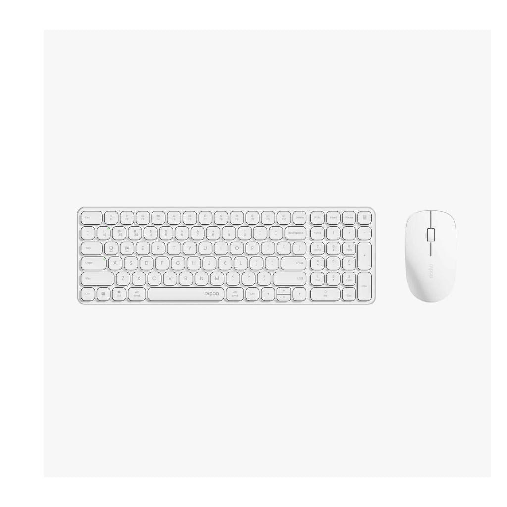 TJM Combo Kit Rapoo 9320M Wireless Keyboard and Mouse - White
