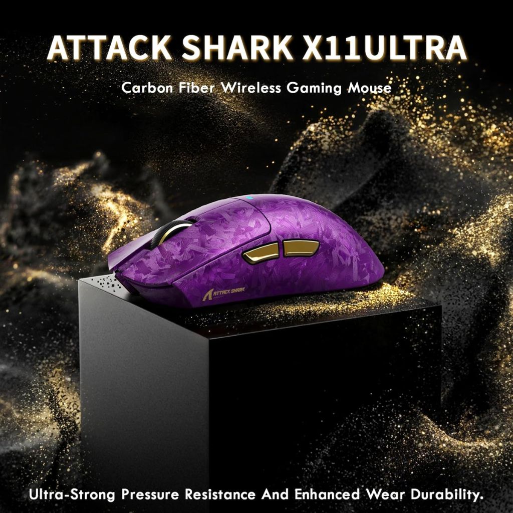 TJM Attack Shark X11 Ultra carbon fiber Wireless - Purple