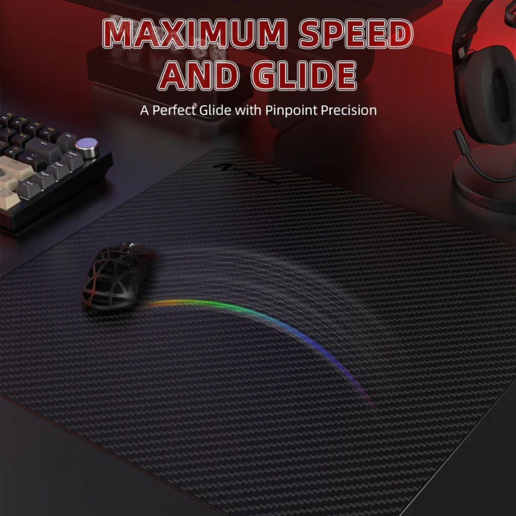 TJM ATTACK SHARK CM04 XL 490*490mm eSport Carbon Fiber Gaming Mousepad - Eclipse Black