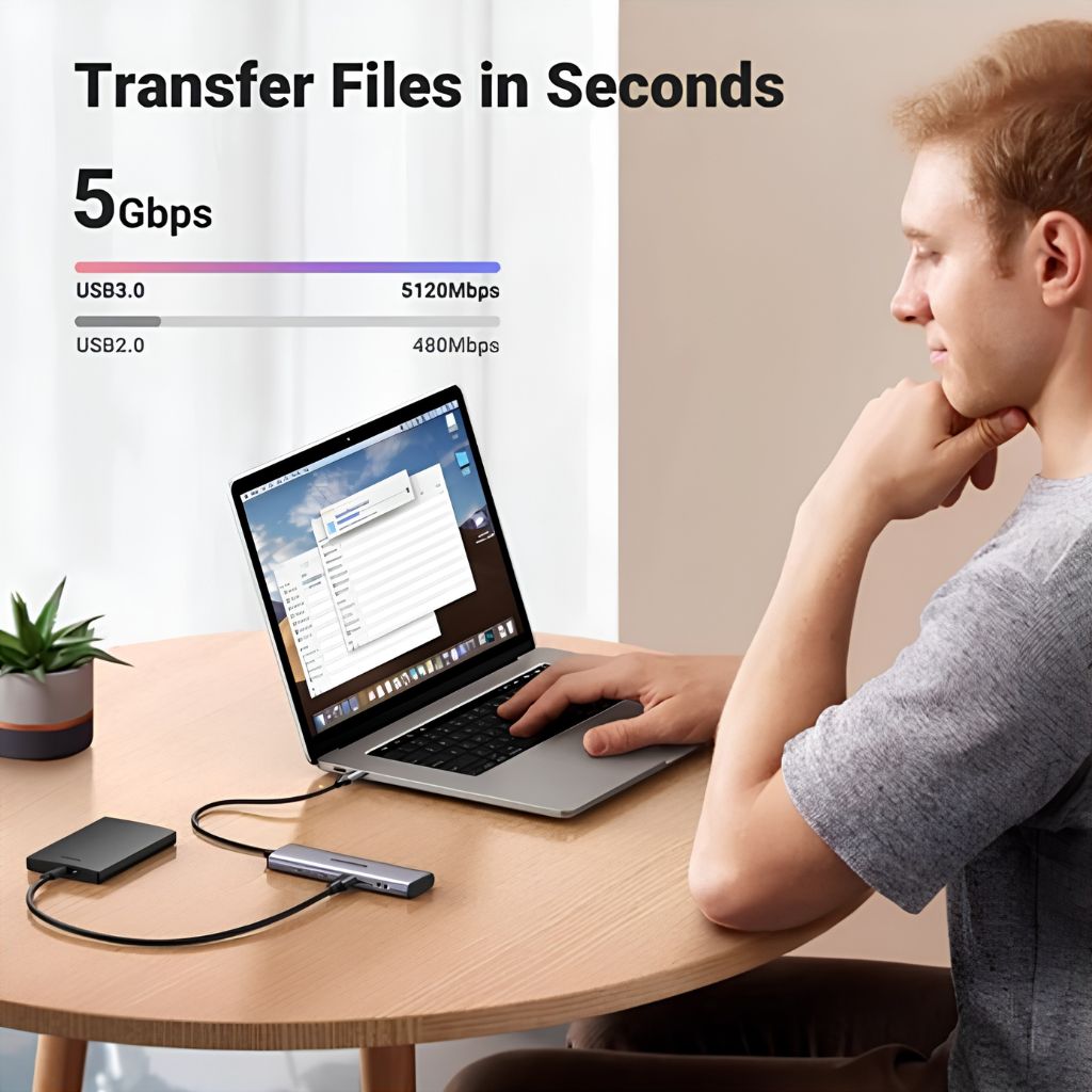 TJM UGREEN UG-15395 4-Port 5Gbps USB-C Hub