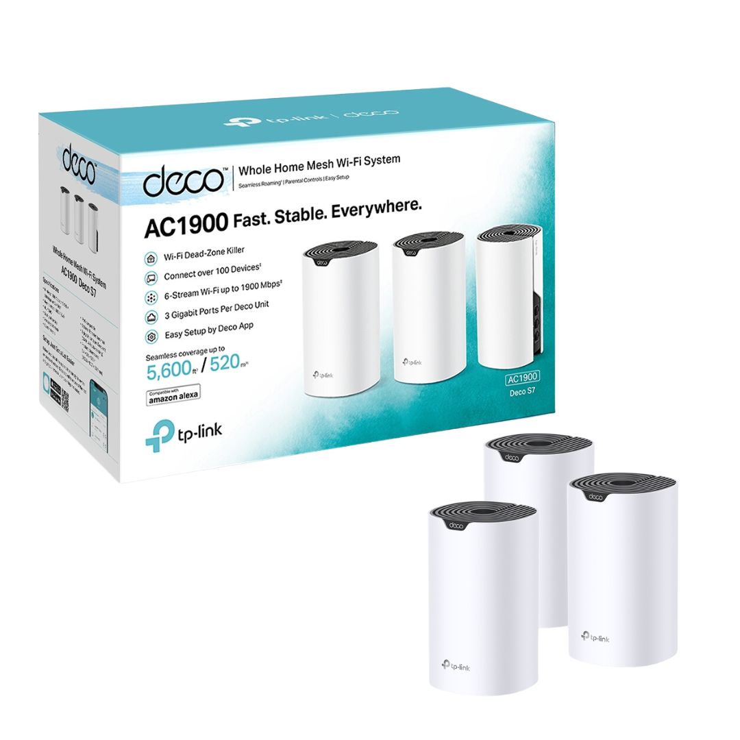 TJM TP-Link Deco S7 AC1900 Whole Home Mesh Wi-Fi 5 System 3-Pack