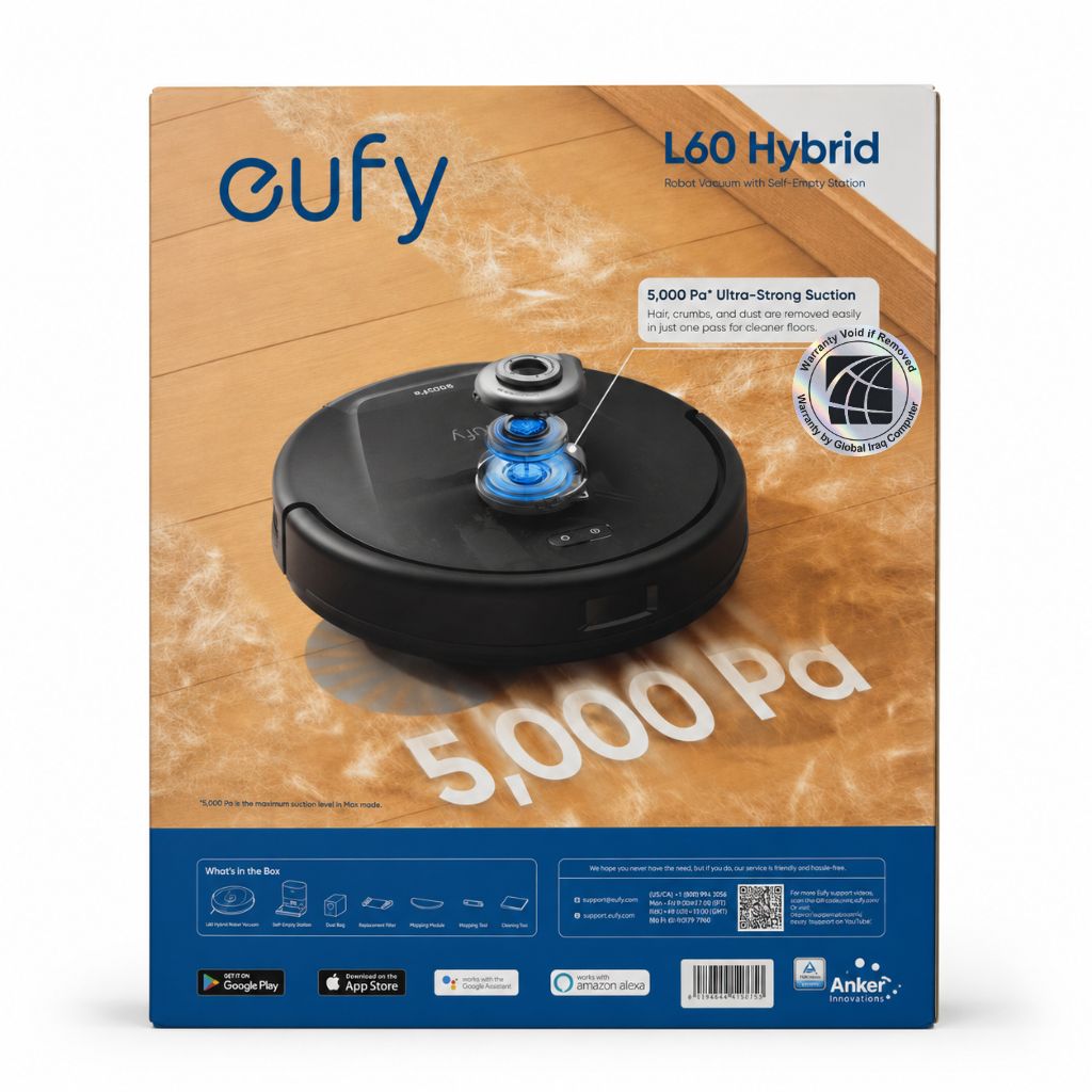 TJM Anker eufy L60 Hybrid Robot Vacuum with Self Empty Station - Black