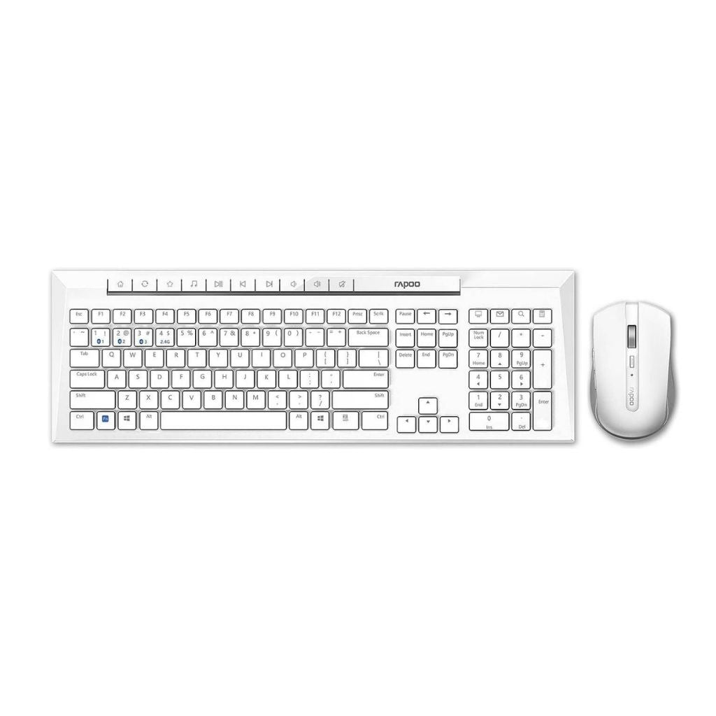 TJM Combo Kit Rapoo 8210M Wireless Keyboard and Mouse - White