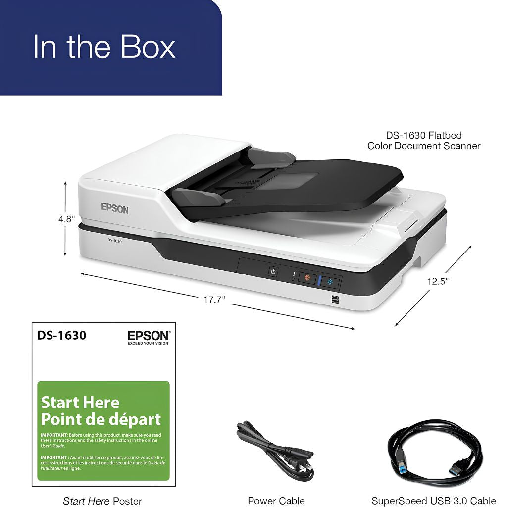 TJM Epson DS-1630 - Flatbed Color Document Scanner