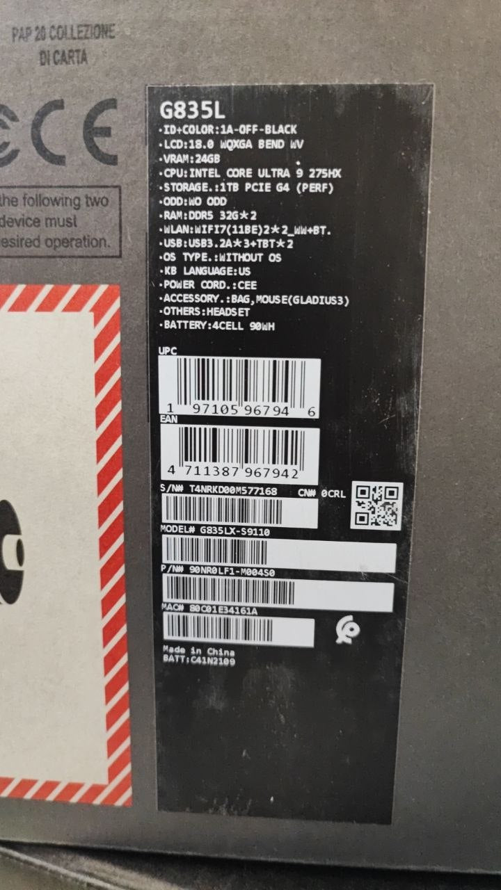 TJM ASUS ROG Strix SCAR 18 G835LX-S9110, Intel Core Ultra 9-275HX, RAM 64GB, SSD 1TB, NVIDIA RTX 5090 24GB, 18.0 inch 2.5K WQXGA IPS 240Hz, Off Black