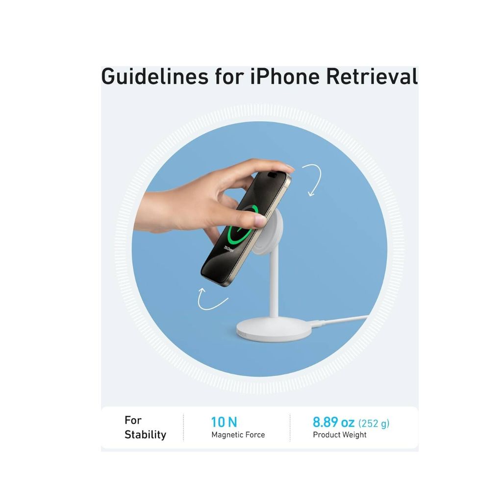 TJM Anker MagGo Wireless Charger Stand - White