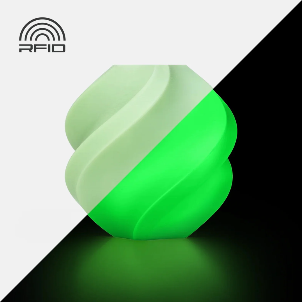 TJM Bambu Lab PLA Green Glow 3D Printing Filament 1KG