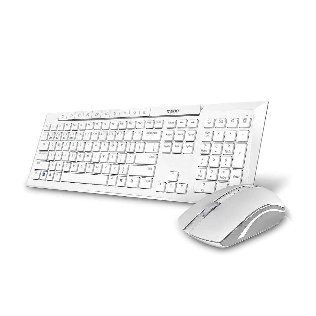 TJM Combo Kit Rapoo 8210M Wireless Keyboard and Mouse - White