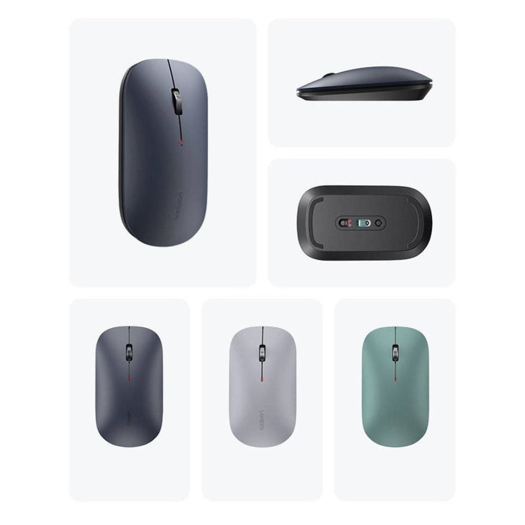 TJM UGREEN MU001 USB Optical Wireless Mouse - Gray