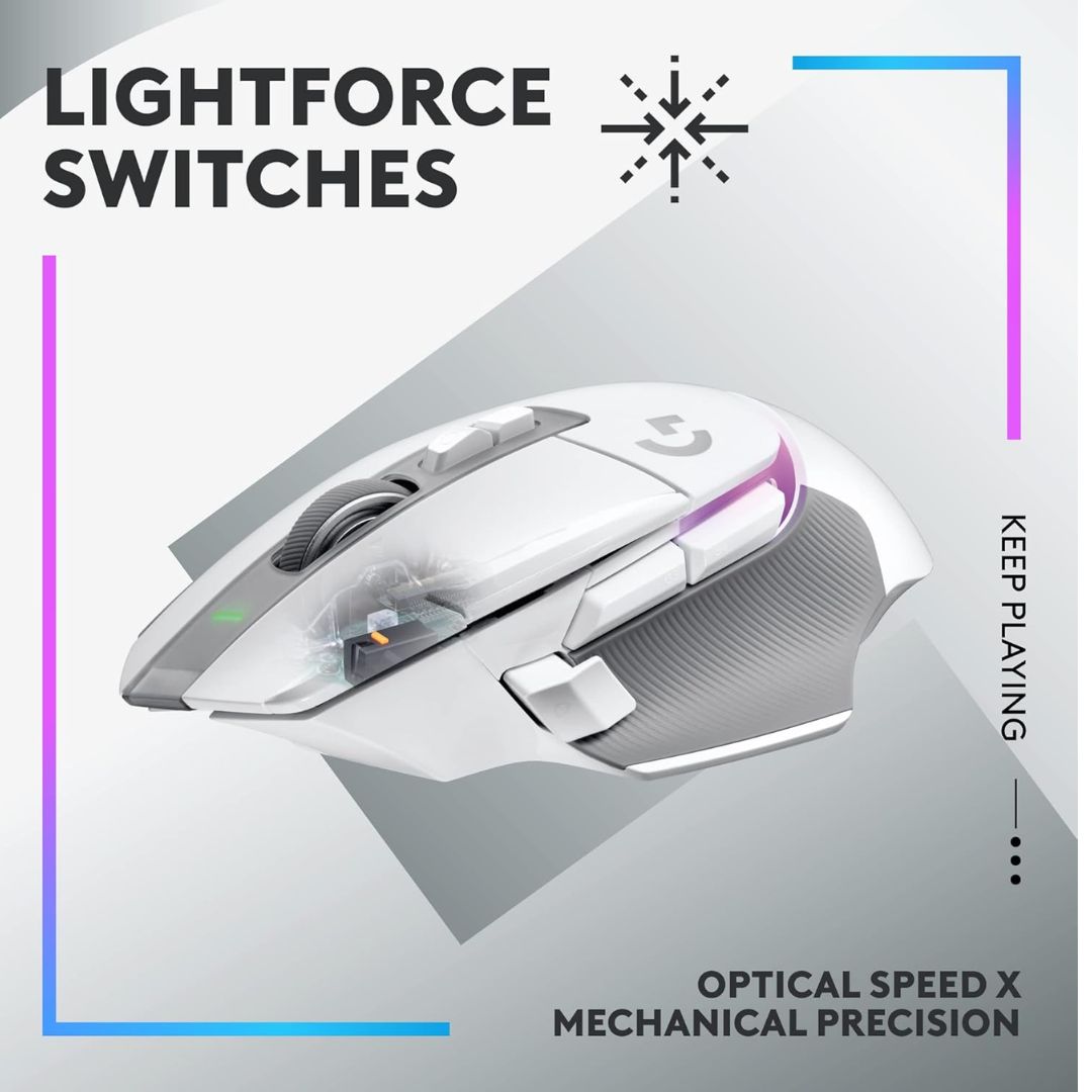TJM Logitech G502 X PLUS Lightspeed Wireless Optical Mouse White