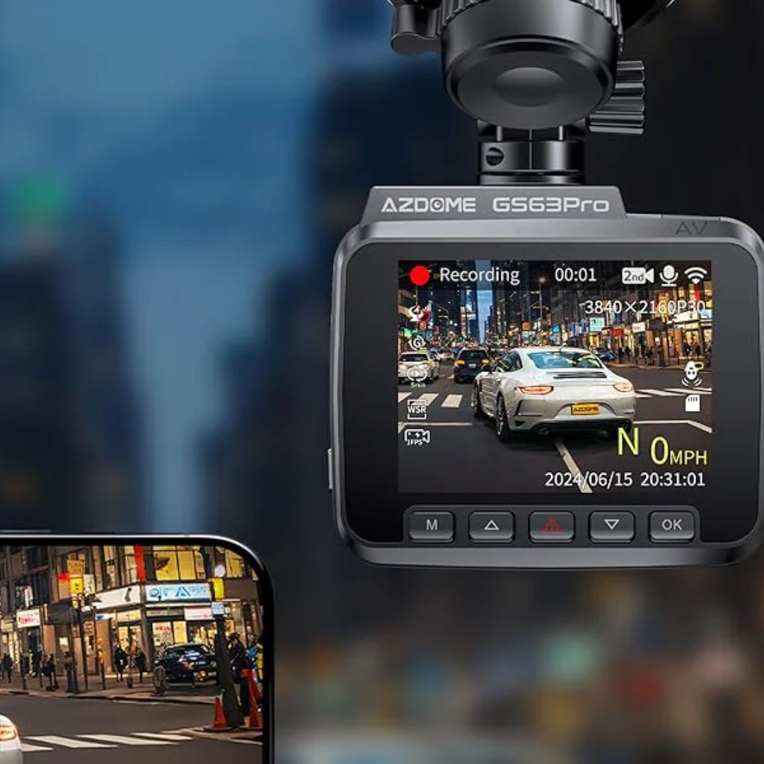 TJM AZDOME GS63H Pro 4K with No-Light Full-Color Night Vision Dash Cam - Black