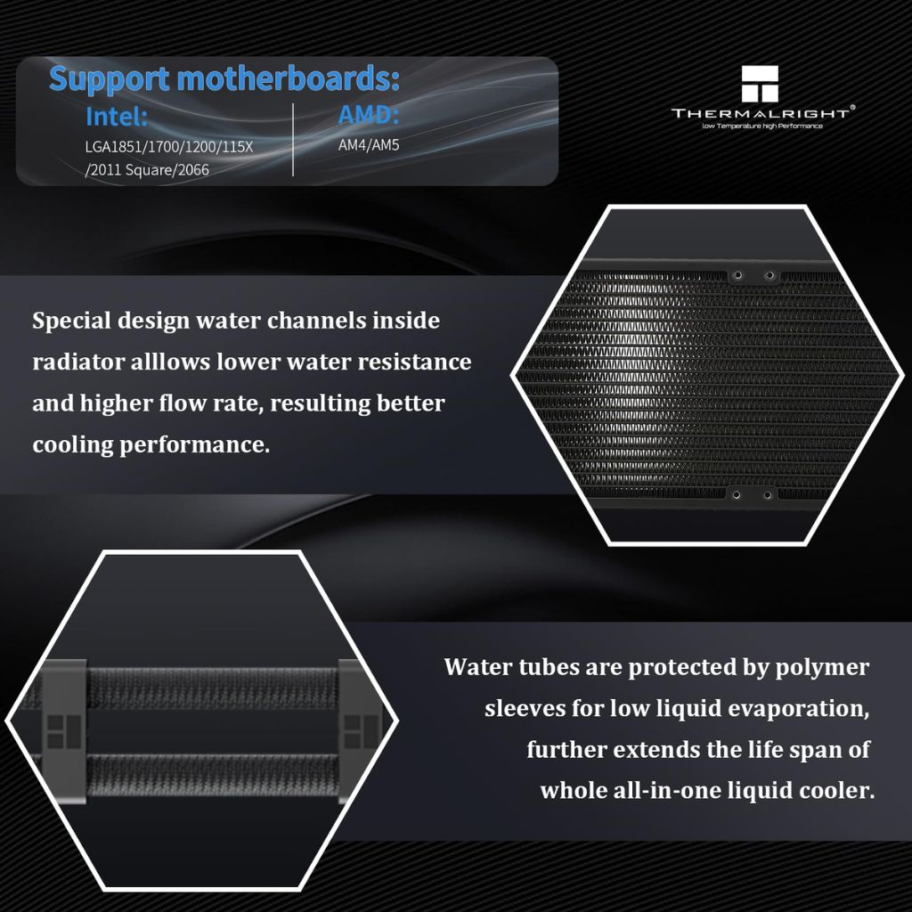 TJM Thermalright Peerless Vision 360 ARGB CPU Cooler - Black