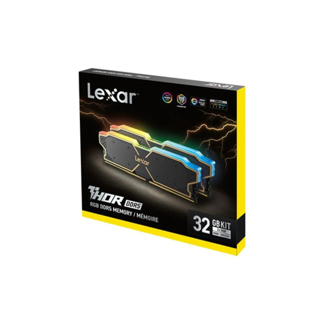 TJM Lexar THOR RGB DDR5 Ram 32GB (2x16GB) 6000MHz CL38 - Black