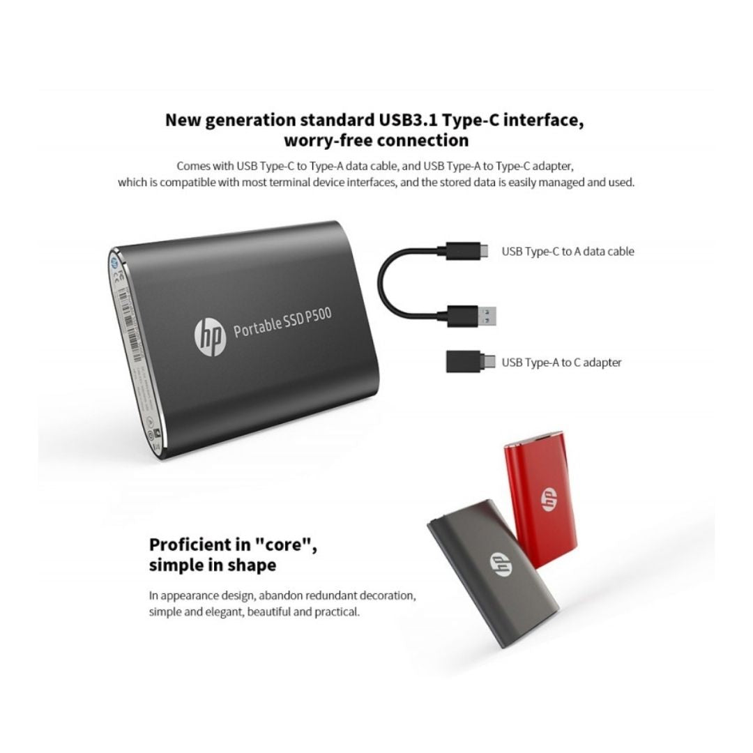 TJM HP SSD P500 Series 250GB Portable SSD External Storage