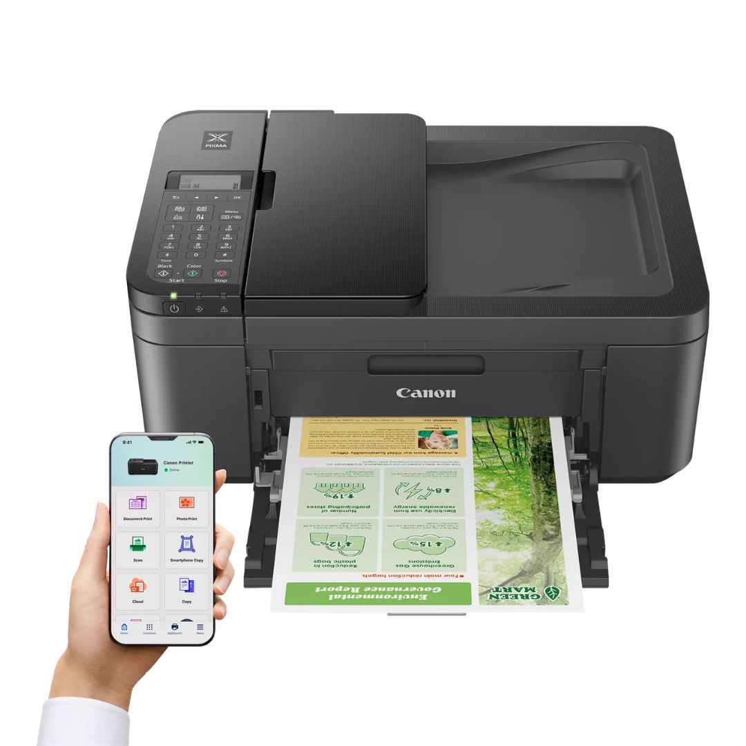 TJM Canon PIXMA TR4645 Wi-Fi, Inkjet Color 4-in-1 Printer, Printing from Smart Devices