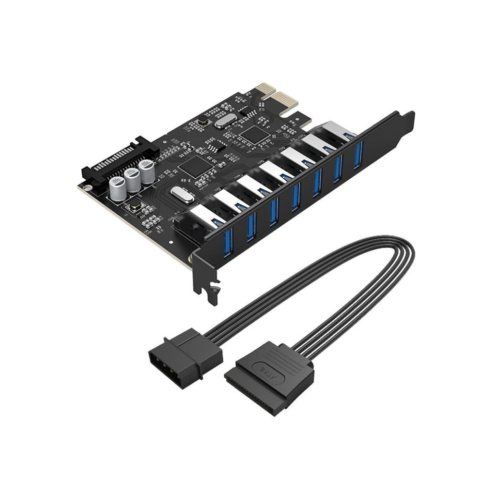 TJM ORICO USB 3.0 PCI-E Expansion Card - 7 Ports - Dual Chip - Model PVU3-7U