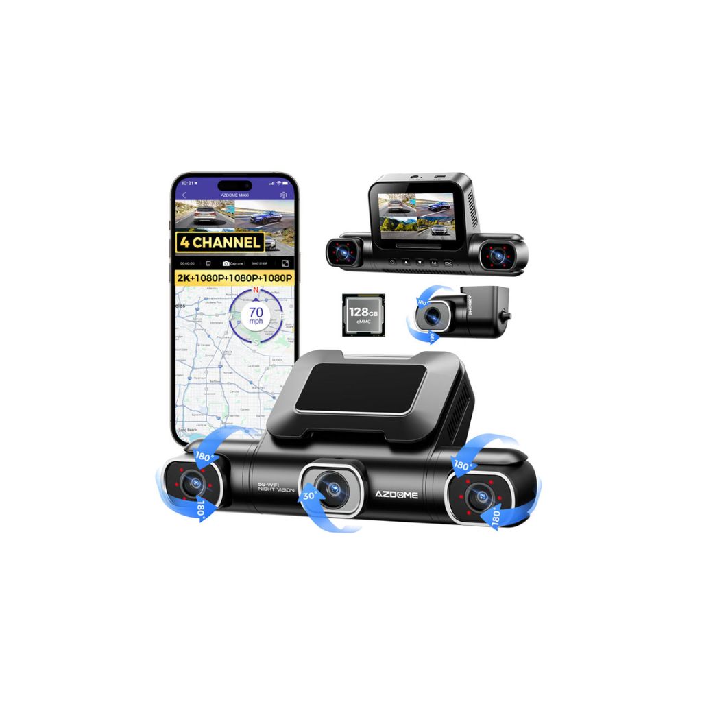 TJM AZDome M660 4CH 128GB 2K Wifi GPS 360 degree Dash Cam