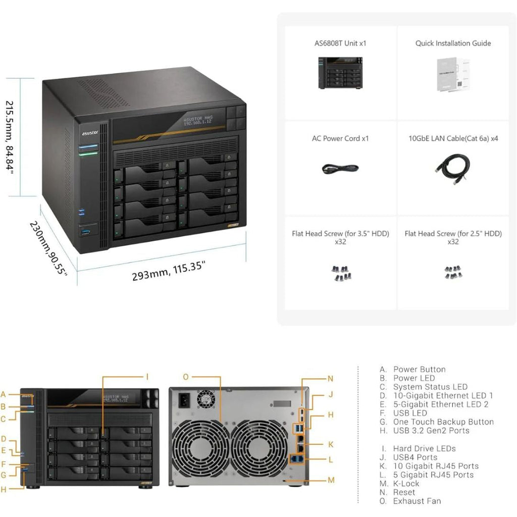 TJM Asustor LOCKERSTOR 8 Server - AS6808T