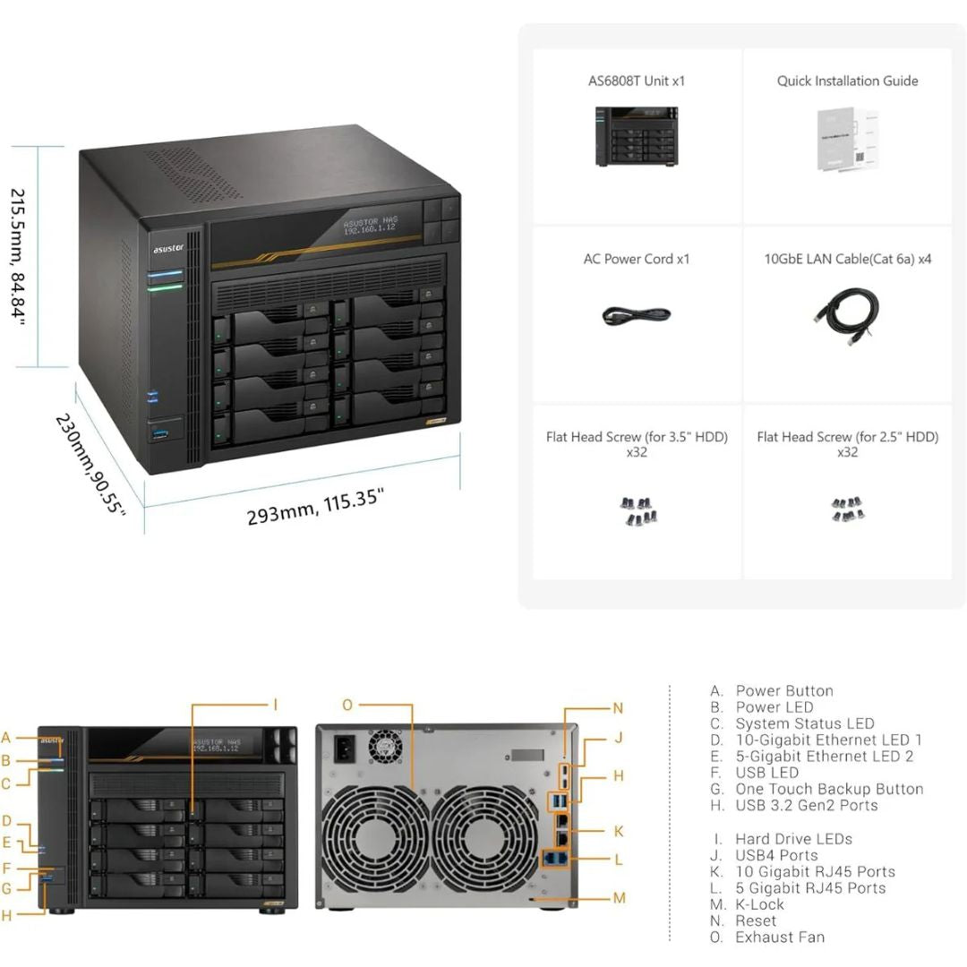 TJM Asustor LOCKERSTOR 8 Server - AS6808T