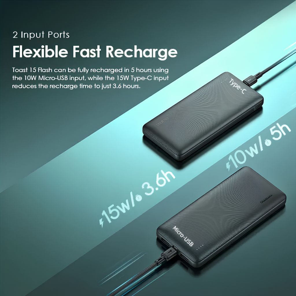 TJM Oraimo Toast 22.5 Byte 10000mAh 22.5W Power Bank - Black
