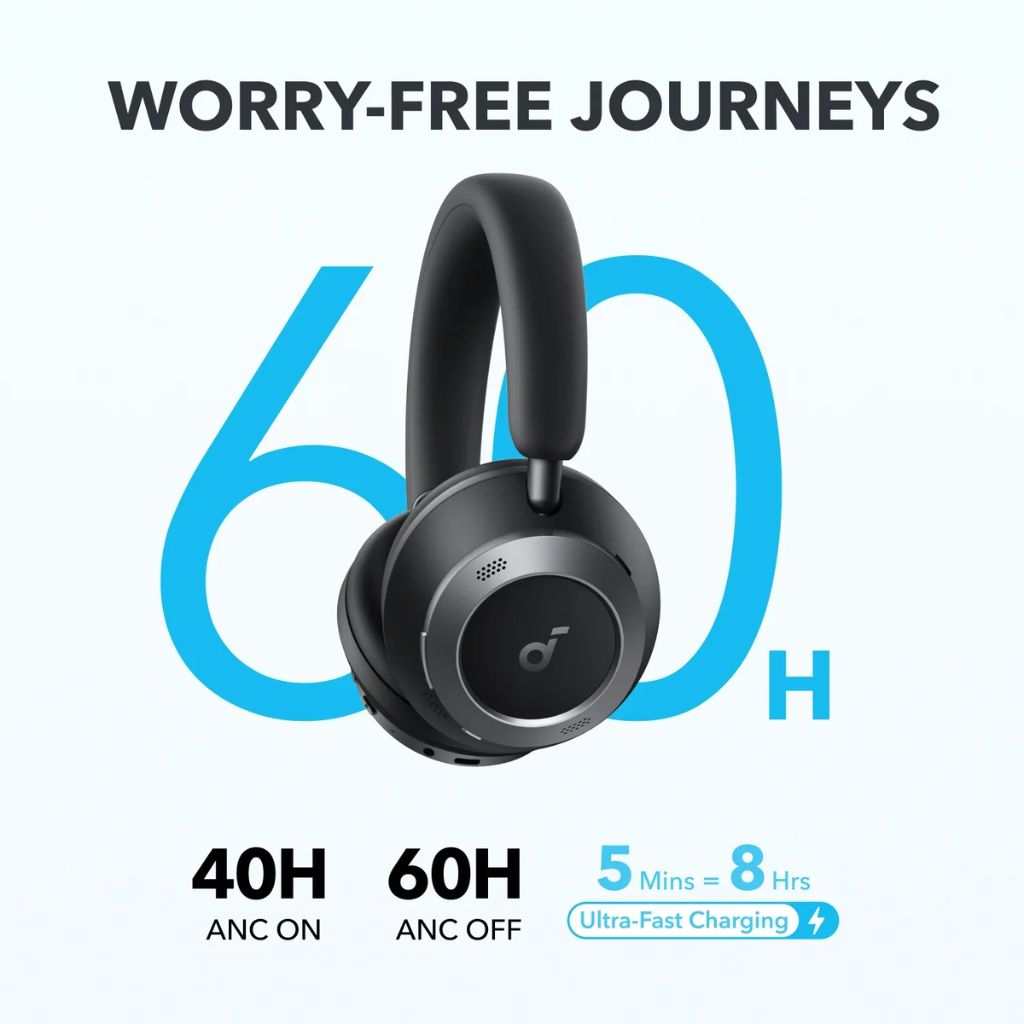 TJM Anker soundcore Space One Pro FlexiCurve Over-Ear Headphone - Black