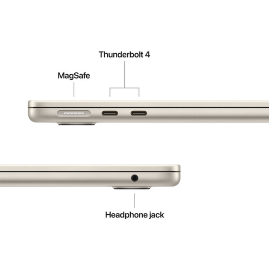 TJM Apple Macbook Air MDHA4LL/A - A3449, M5 Chip (10 Core), GPU (8 Core), RAM 16GB, SSD 512GB, 13.0 (2560 x 1664), Starlight