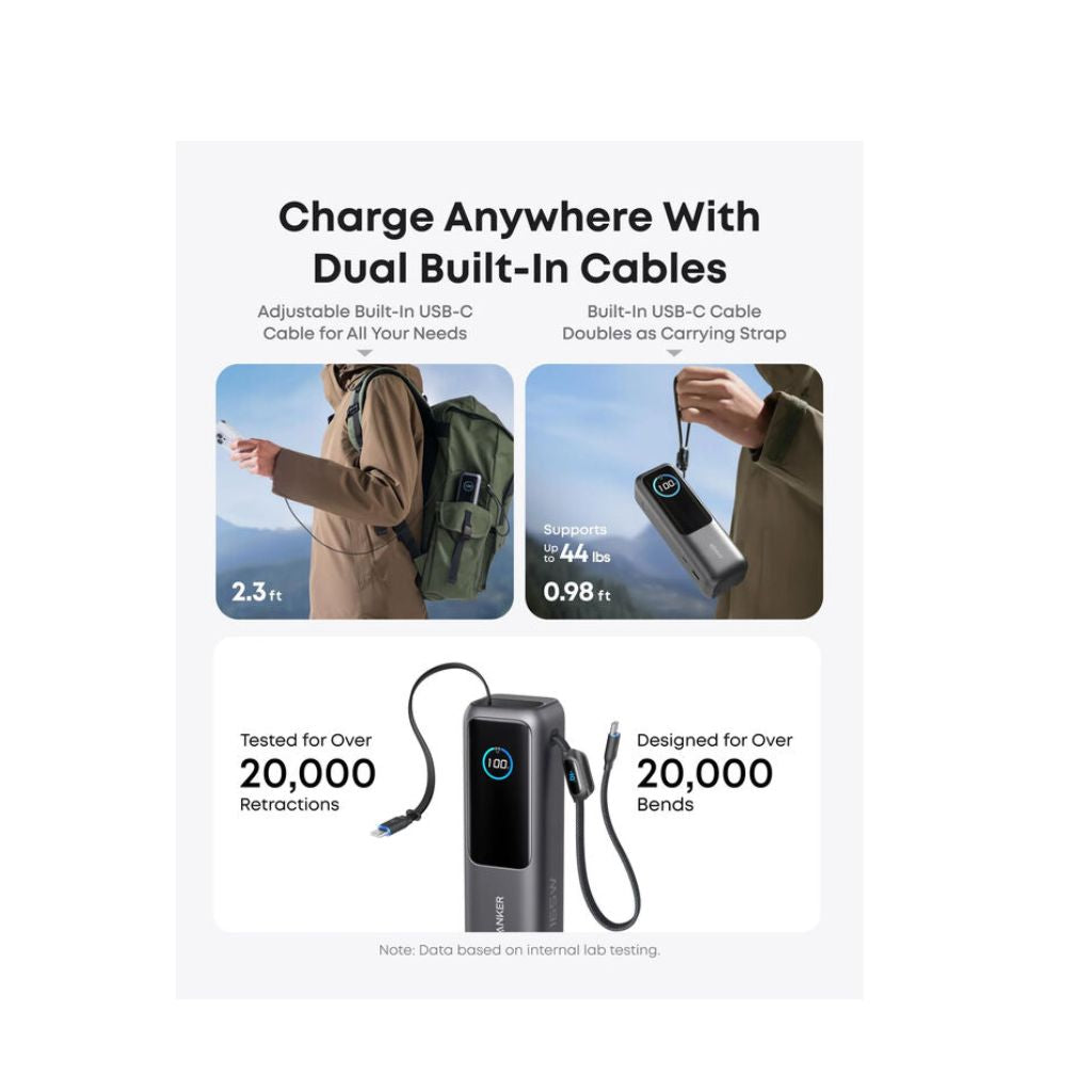 TJM Anker Laptop Power Bank 25,000mAh, 165W - Black