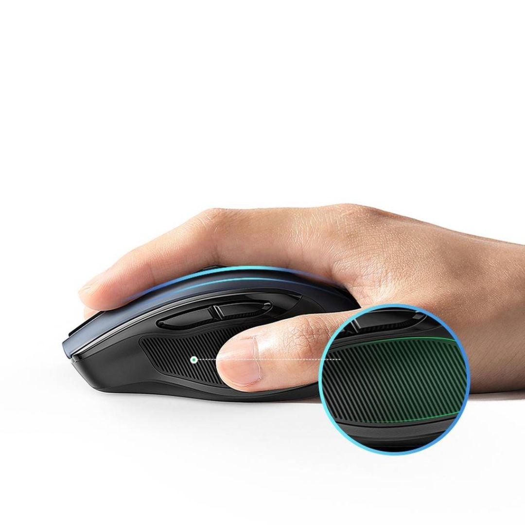 TJM UGREEN MU006 Ergonomic Optical Wireless Mouse - Black