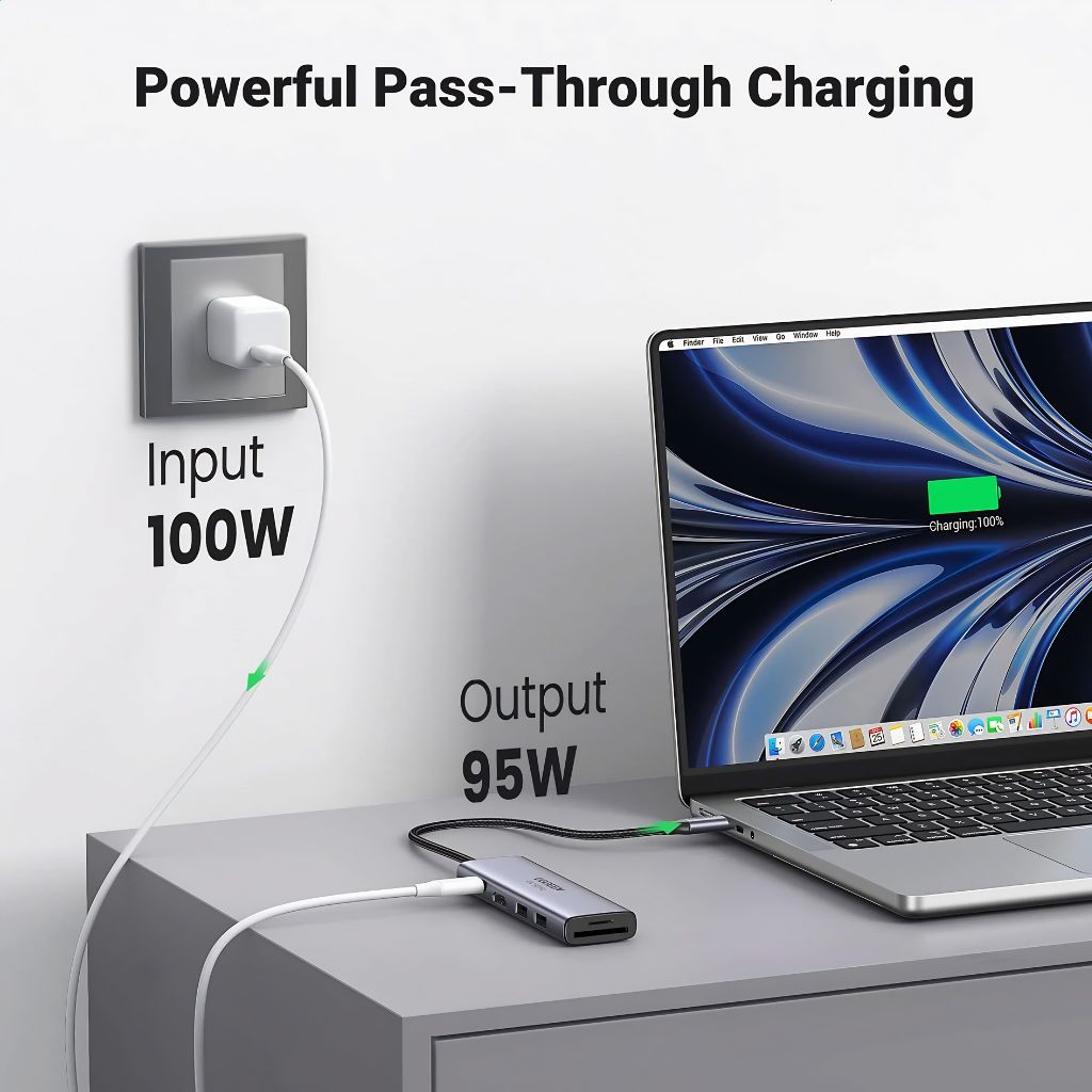 TJM UGREEN UG-60384 USB-C Multifunction Adapter Hub with PD Charging