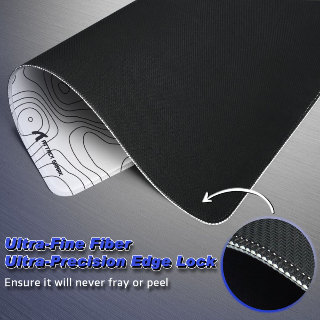 TJM ATTACK SHARK CM02 eSport Gaming Mousepad - White Contours