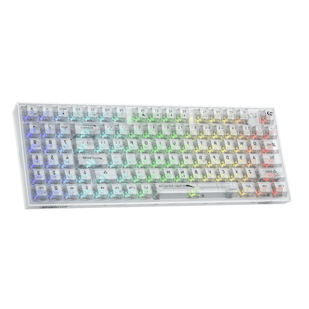 TJM Redragon IRELIA K658CT PRO RGB 90%, USB-C wired, BT , 2.4 GHz wireless Translucent Crystal Switch