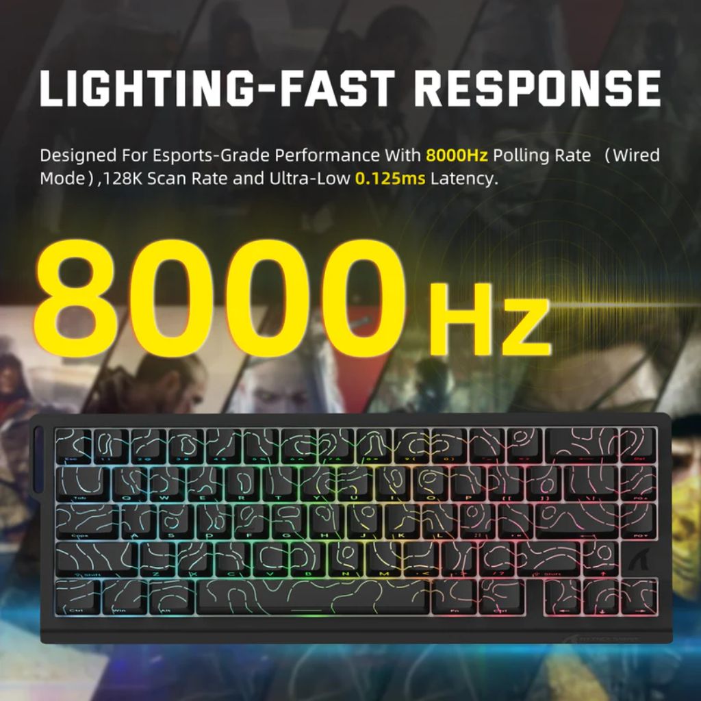 TJM ATTACK SHARK X68 Pro Magnetic Wireless Keyboard - Black Contours