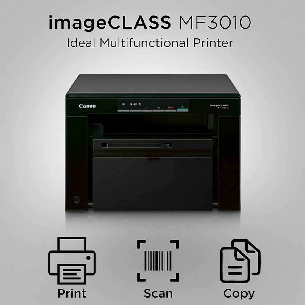 TJM Canon i-SENSYS MF3010 Digital Multifunction Laser Printer and Scanner (Black & White)