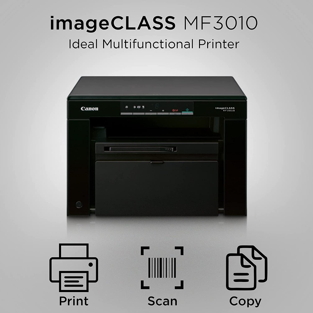 TJM Canon i-SENSYS MF3010 Digital Multifunction Laser Printer and Scanner (Black & White)