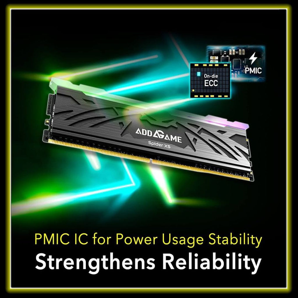TJM Addlink Spider 5X DDR5 RAM 32GB (2x16GB) Black RGB 6000 MHz CL38
