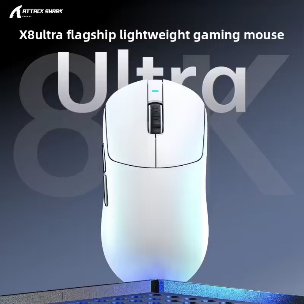 TJM ATTACK SHARK X8 Ultra Tri-mode Wireless Gaming Mouse - White