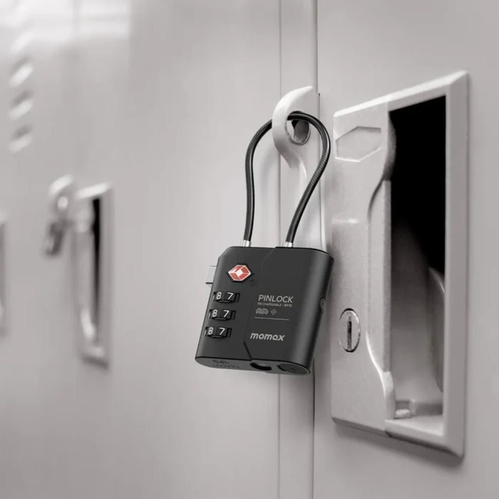 TJM Momax PinLock Find My Locator with TSA Padlock - Black