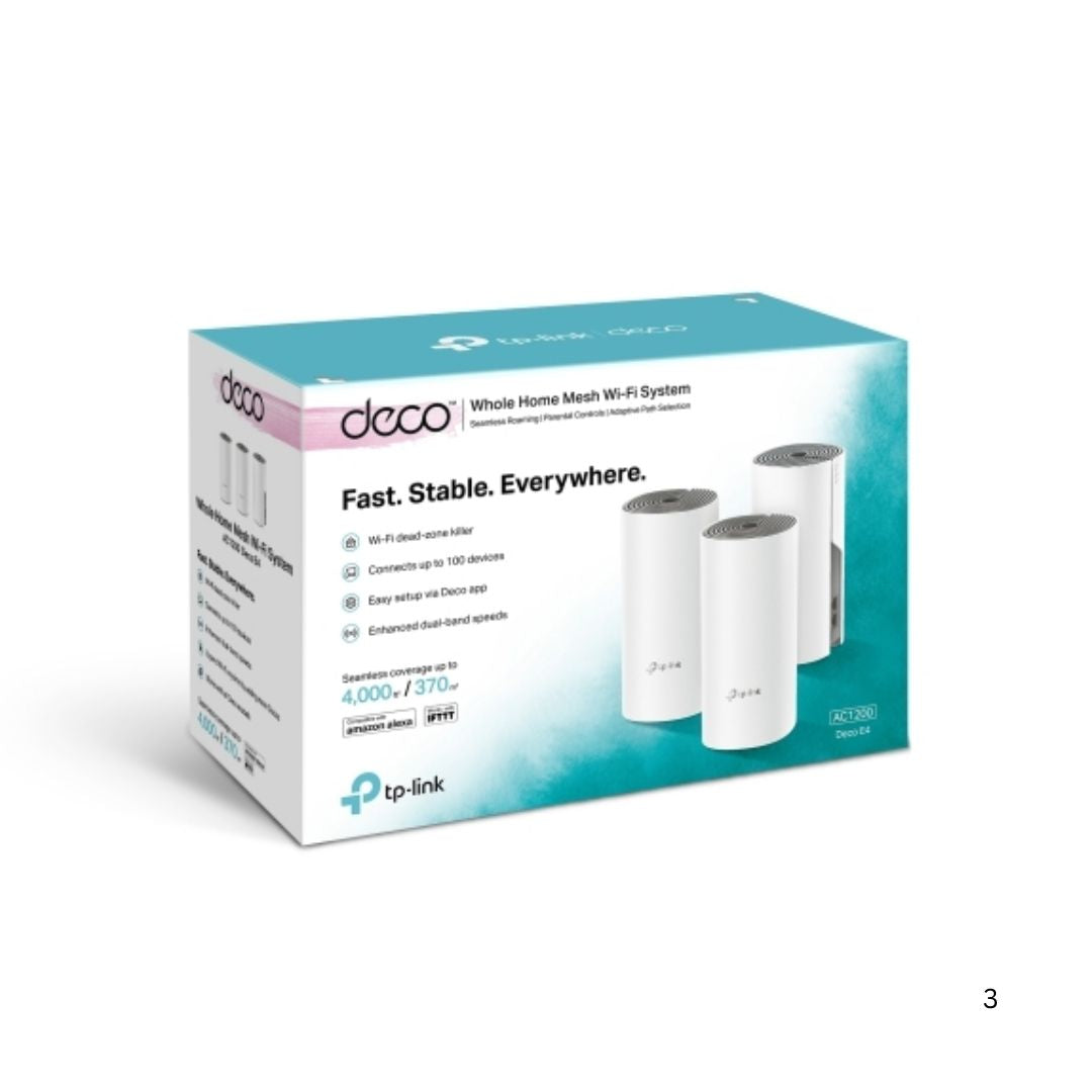 TJM Deco E4 AC1200 Whole Home Mesh Wi-Fi 5 System 3-Pack