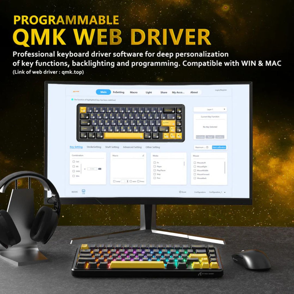 TJM ATTACK SHARK X65 Magnetic Mechanical Keyboard - Starry Night