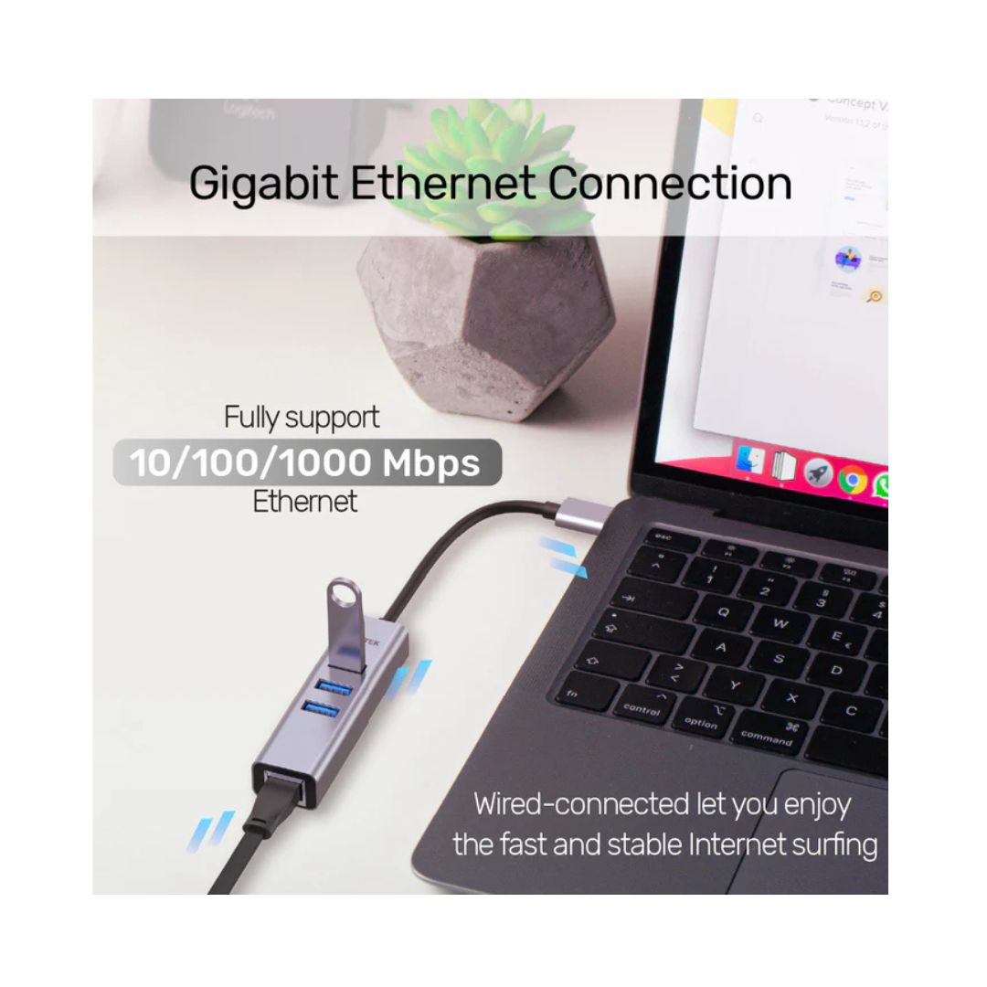 TJM UNITEK 4-in-1 Ethernet Hub Y-3088B