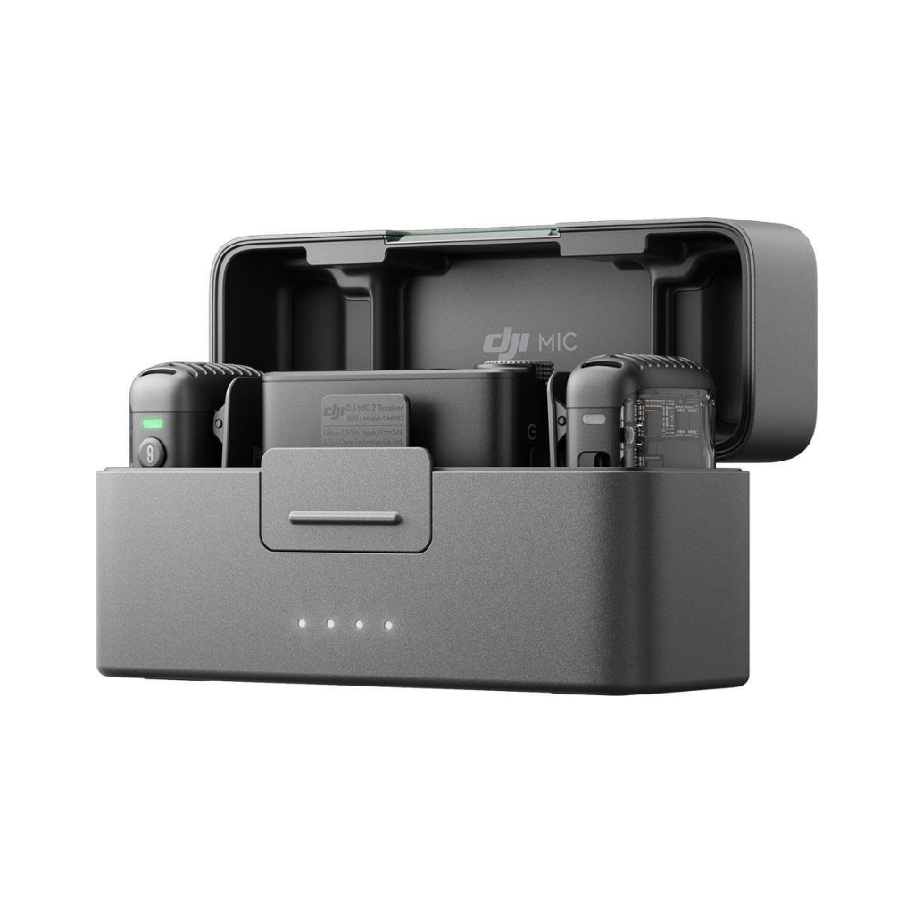 TJM DJI Mic 2 (2 TX + 1 RX + Charging Case) Wireless Lavalier Microphone