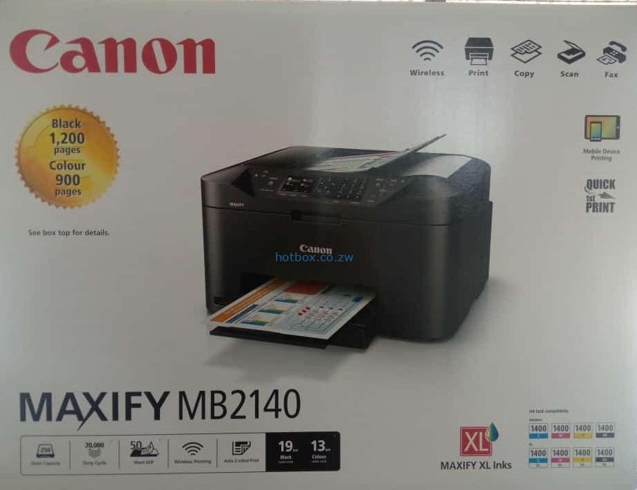 TJM Canon MAXIFY MB2140 Wi-Fi, Inkjet Business Printer Color, Document Feeder All-in-One