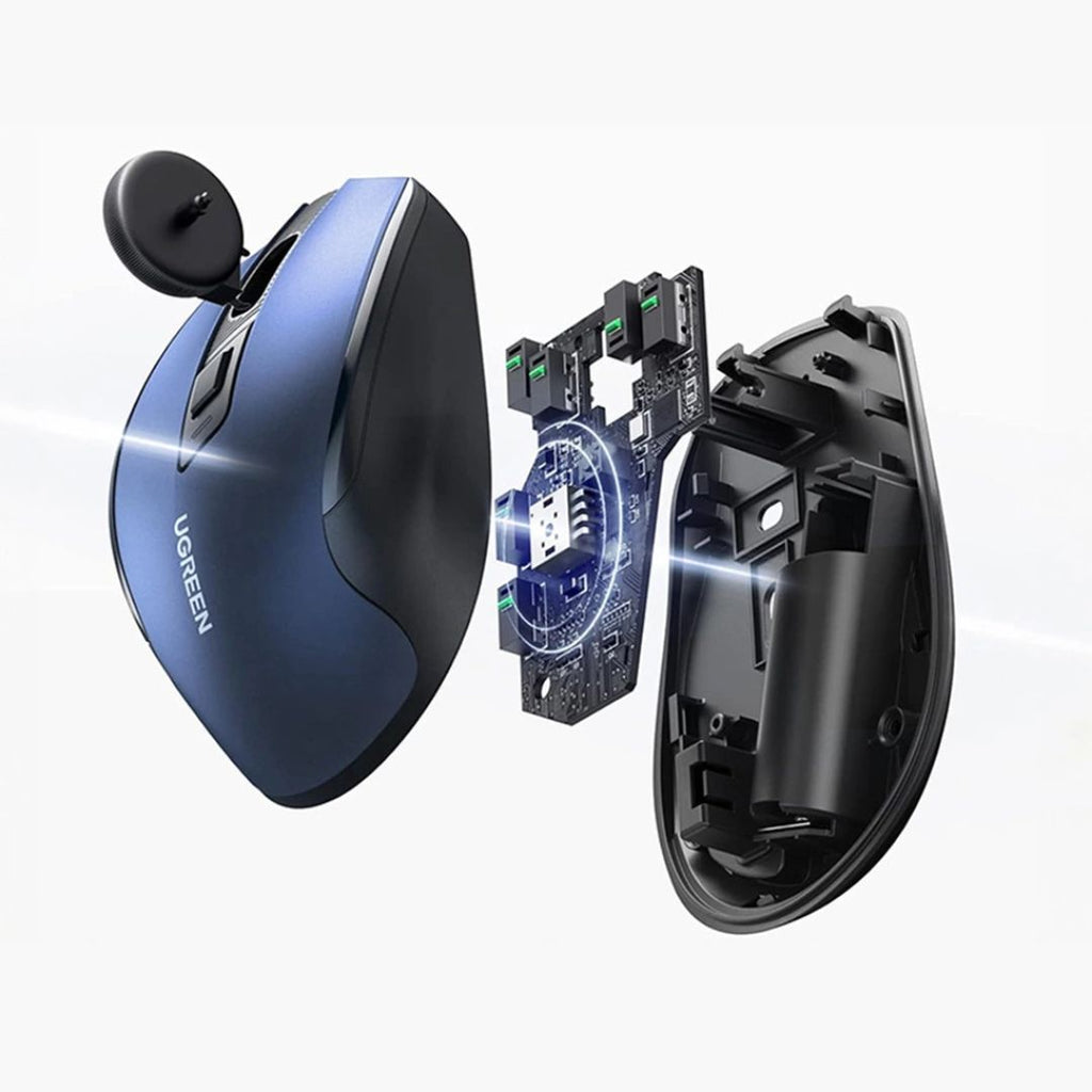 TJM UGREEN MU006 USB Optical Wireless Mouse - Blue