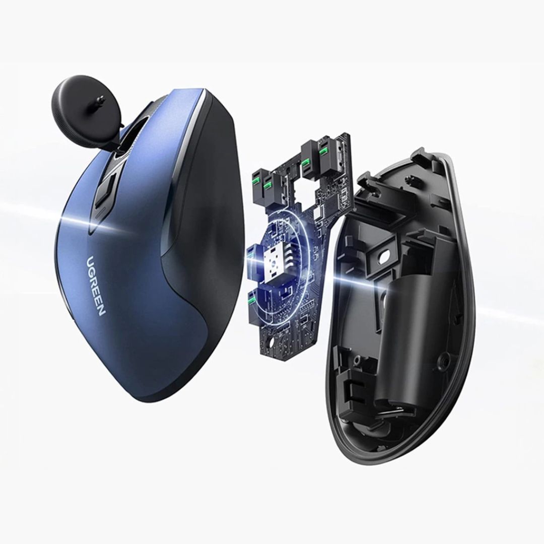 TJM UGREEN MU006 USB Optical Wireless Mouse - Blue