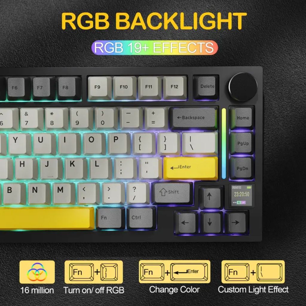 TJM ATTACK SHARK X820Ultra Tri-mode Gasket Mechanical Keyboard - Starry Black